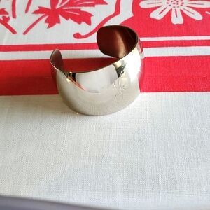 3/$15 LEETER J engraved silver cuff bracelet